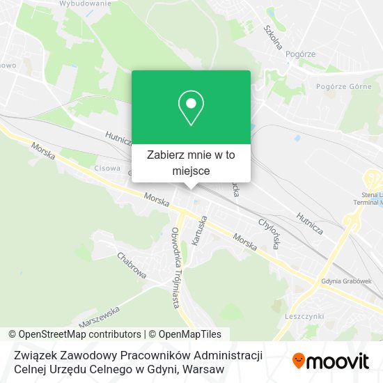 Mapa Związek Zawodowy Pracowników Administracji Celnej Urzędu Celnego w Gdyni