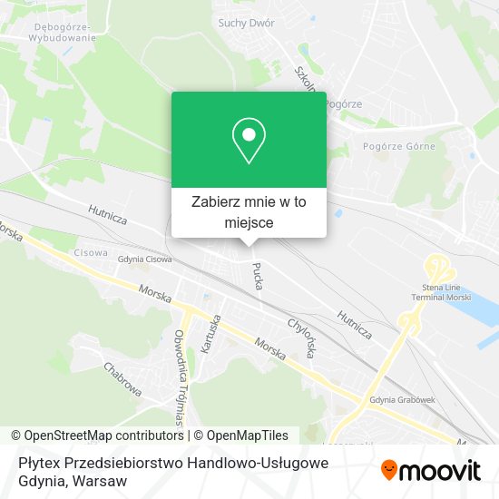 Mapa Płytex Przedsiebiorstwo Handlowo-Usługowe Gdynia