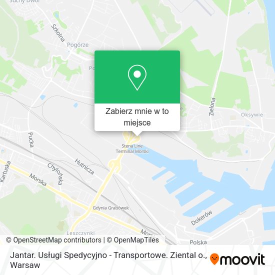 Mapa Jantar. Usługi Spedycyjno - Transportowe. Ziental o.