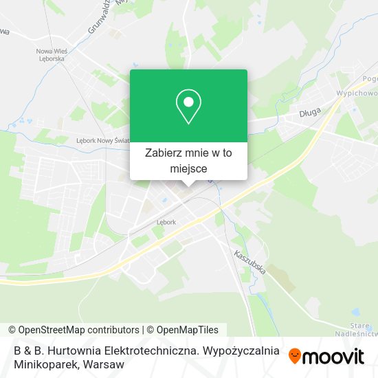 Mapa B & B. Hurtownia Elektrotechniczna. Wypożyczalnia Minikoparek