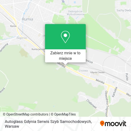 Mapa Autoglass Gdynia Serwis Szyb Samochodowych