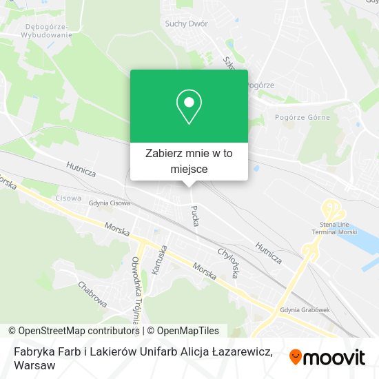 Mapa Fabryka Farb i Lakierów Unifarb Alicja Łazarewicz