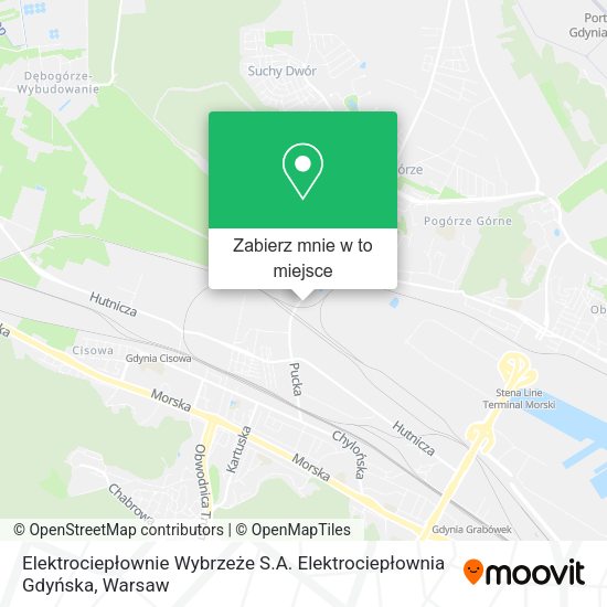 Mapa Elektrociepłownie Wybrzeże S.A. Elektrociepłownia Gdyńska