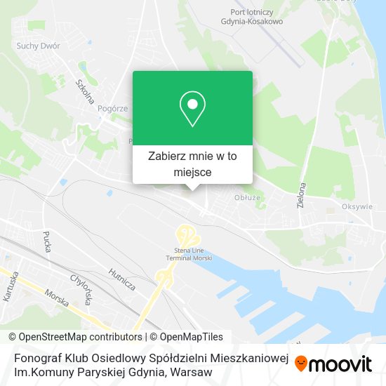 Mapa Fonograf Klub Osiedlowy Spółdzielni Mieszkaniowej Im.Komuny Paryskiej Gdynia