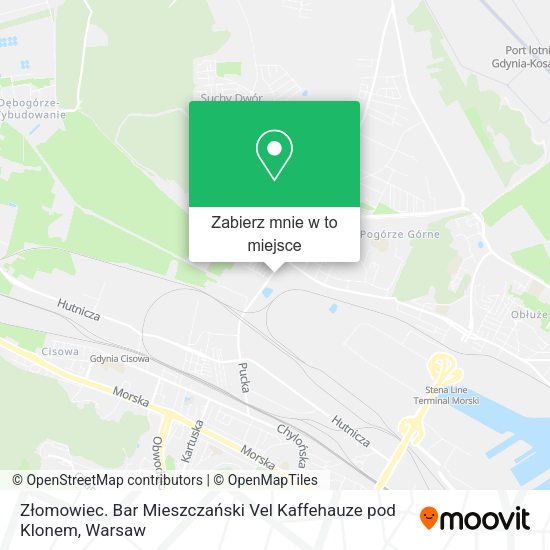 Mapa Złomowiec. Bar Mieszczański Vel Kaffehauze pod Klonem