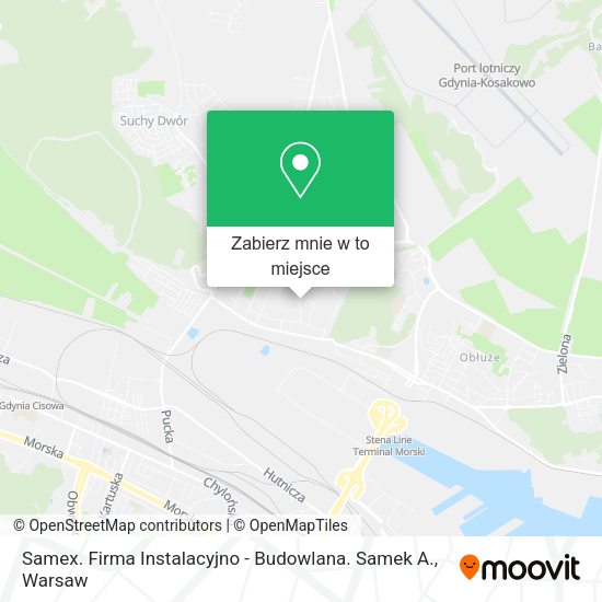 Mapa Samex. Firma Instalacyjno - Budowlana. Samek A.