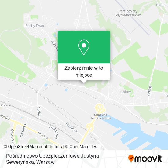 Mapa Pośrednictwo Ubezpieczeniowe Justyna Seweryńska