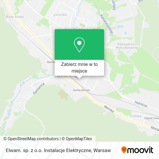 Mapa Elwam. sp. z o.o. Instalacje Elektryczne