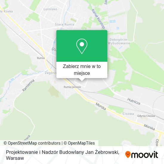 Mapa Projektowanie i Nadzór Budowlany Jan Żebrowski