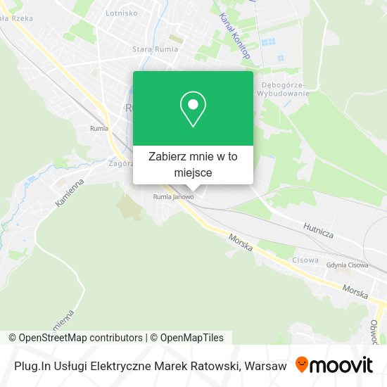 Mapa Plug.In Usługi Elektryczne Marek Ratowski