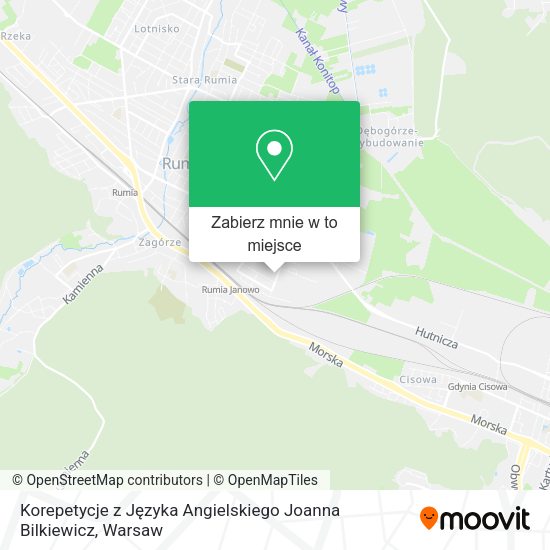 Mapa Korepetycje z Języka Angielskiego Joanna Bilkiewicz