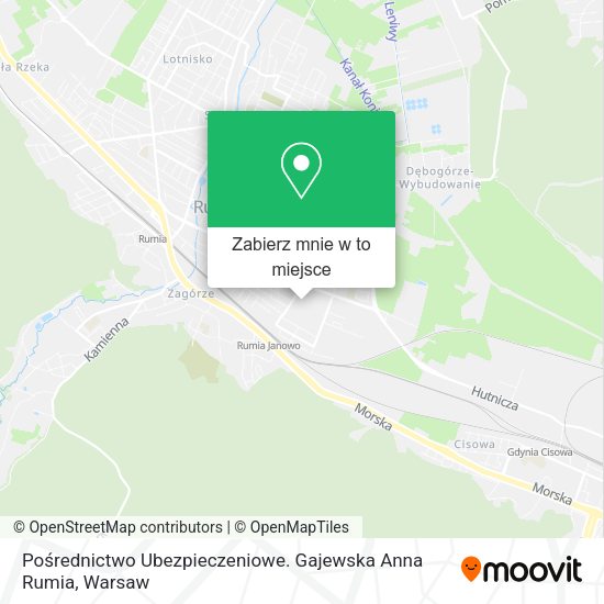 Mapa Pośrednictwo Ubezpieczeniowe. Gajewska Anna Rumia