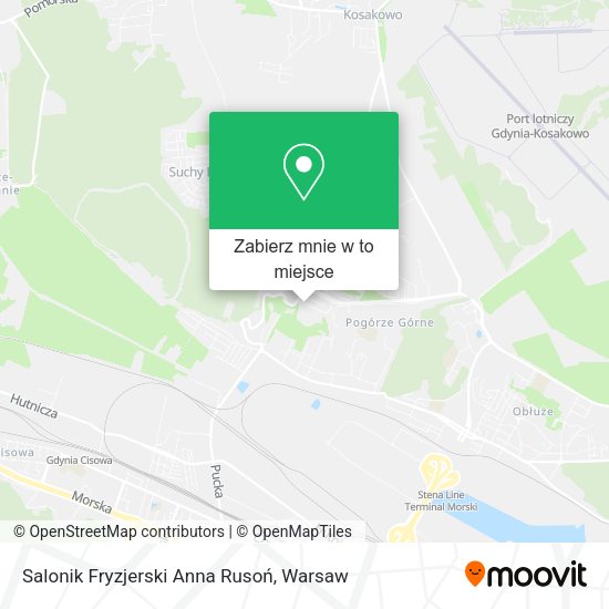 Mapa Salonik Fryzjerski Anna Rusoń