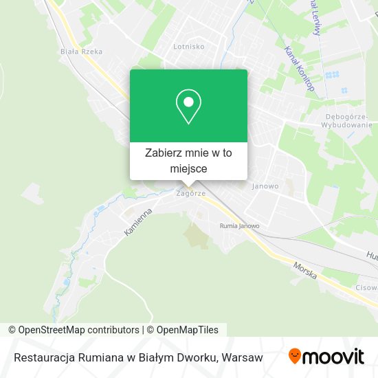 Mapa Restauracja Rumiana w Białym Dworku