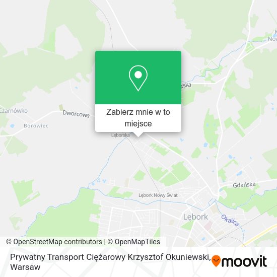 Mapa Prywatny Transport Ciężarowy Krzysztof Okuniewski