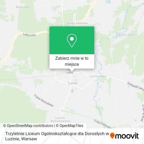 Mapa Trzyletnie Liceum Ogólnokształcące dla Dorosłych w Luzinie