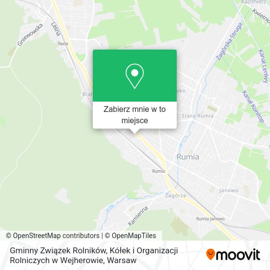 Mapa Gminny Związek Rolników, Kółek i Organizacji Rolniczych w Wejherowie