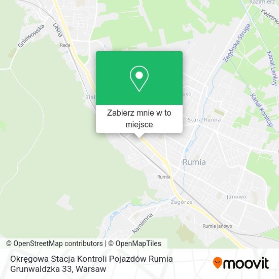 Mapa Okręgowa Stacja Kontroli Pojazdów Rumia Grunwaldzka 33