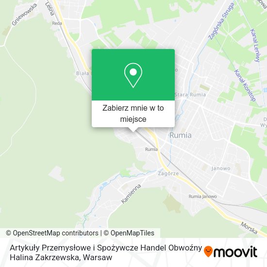 Mapa Artykuły Przemysłowe i Spożywcze Handel Obwoźny Halina Zakrzewska