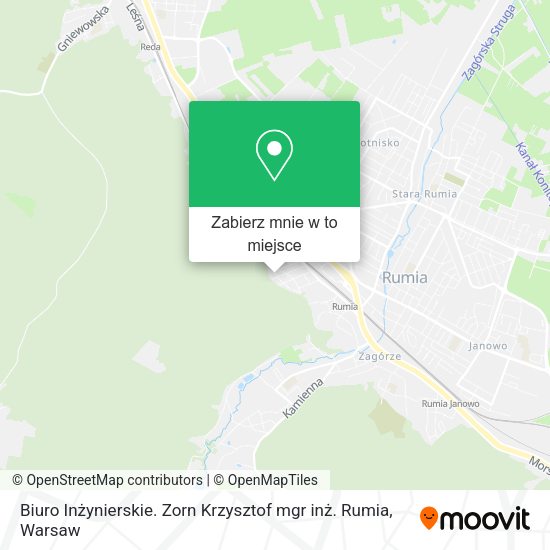 Mapa Biuro Inżynierskie. Zorn Krzysztof mgr inż. Rumia