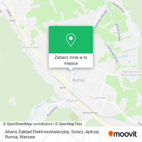 Mapa Alians Zakład Elektroinstalacyjny. Solarz Jędrzej Rumia