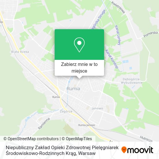 Mapa Niepubliczny Zakład Opieki Zdrowotnej Pielęgniarek Środowiskowo-Rodzinnych Krąg