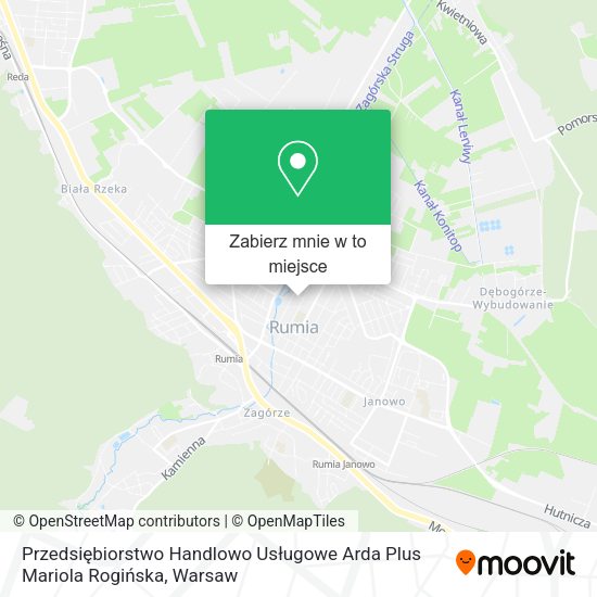 Mapa Przedsiębiorstwo Handlowo Usługowe Arda Plus Mariola Rogińska