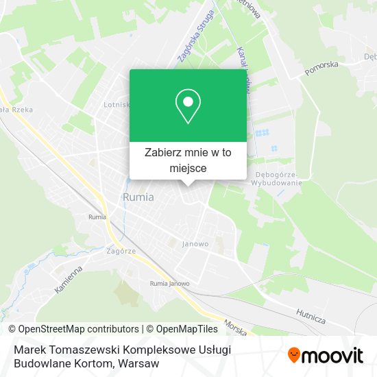 Mapa Marek Tomaszewski Kompleksowe Usługi Budowlane Kortom