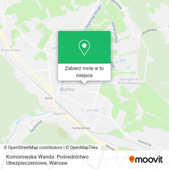 Mapa Komorowska Wanda. Pośrednictwo Ubezpieczeniowe