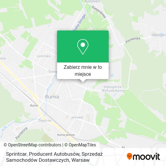 Mapa Sprintcar. Producent Autobusów, Sprzedaż Samochodów Dostawczych