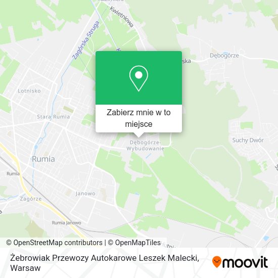 Mapa Żebrowiak Przewozy Autokarowe Leszek Malecki