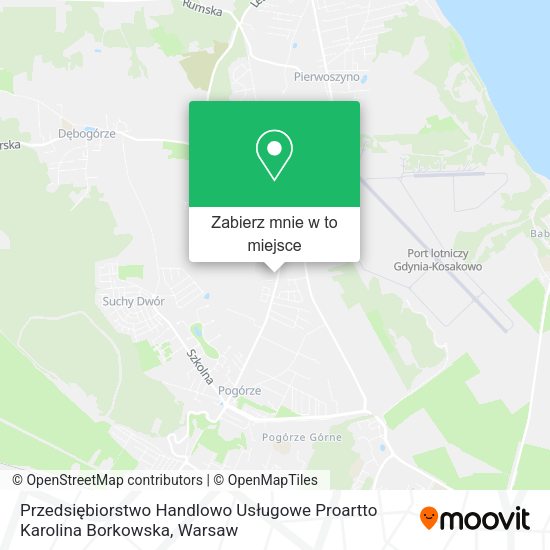 Mapa Przedsiębiorstwo Handlowo Usługowe Proartto Karolina Borkowska