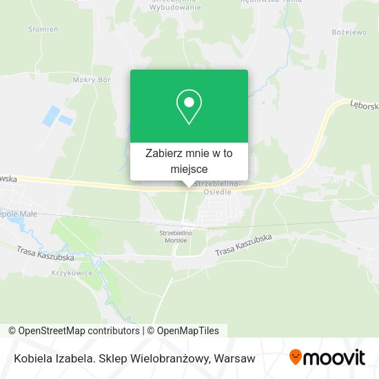 Mapa Kobiela Izabela. Sklep Wielobranżowy