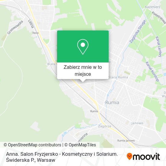 Mapa Anna. Salon Fryzjersko - Kosmetyczny i Solarium. Świderska P.