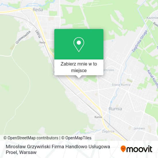 Mapa Mirosław Grzywiński Firma Handlowo Usługowa Proel