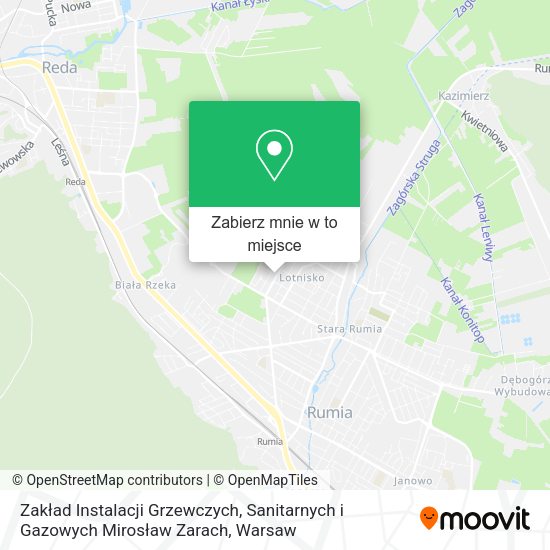 Mapa Zakład Instalacji Grzewczych, Sanitarnych i Gazowych Mirosław Zarach