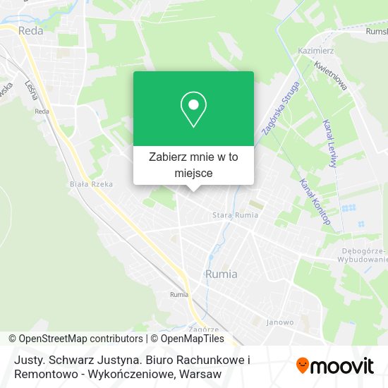 Mapa Justy. Schwarz Justyna. Biuro Rachunkowe i Remontowo - Wykończeniowe