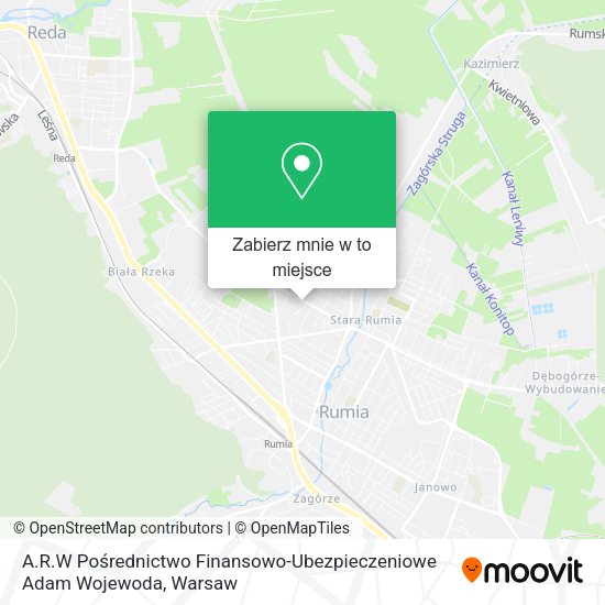 Mapa A.R.W Pośrednictwo Finansowo-Ubezpieczeniowe Adam Wojewoda