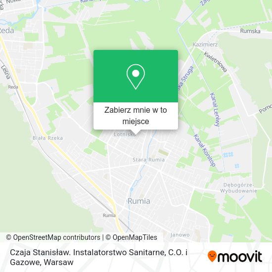 Mapa Czaja Stanisław. Instalatorstwo Sanitarne, C.O. i Gazowe