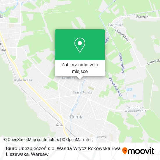 Mapa Biuro Ubezpieczeń s.c. Wanda Wrycz Rekowska Ewa Liszewska