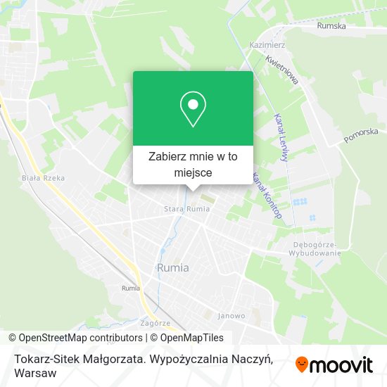 Mapa Tokarz-Sitek Małgorzata. Wypożyczalnia Naczyń