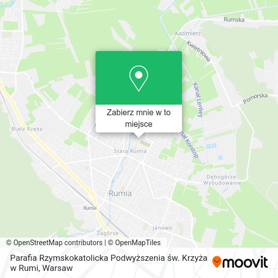 Mapa Parafia Rzymskokatolicka Podwyższenia św. Krzyża w Rumi