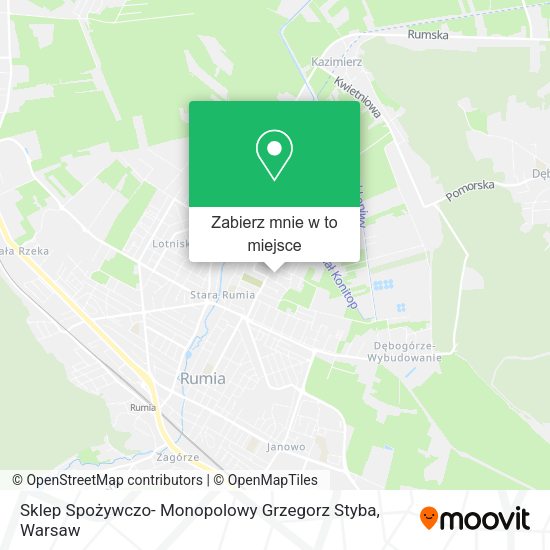 Mapa Sklep Spożywczo- Monopolowy Grzegorz Styba