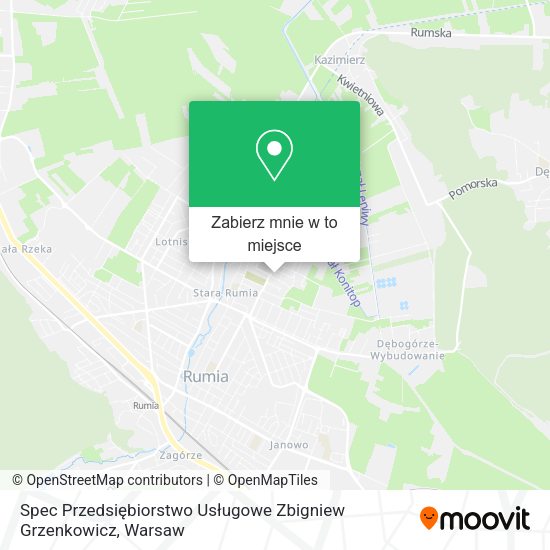 Mapa Spec Przedsiębiorstwo Usługowe Zbigniew Grzenkowicz