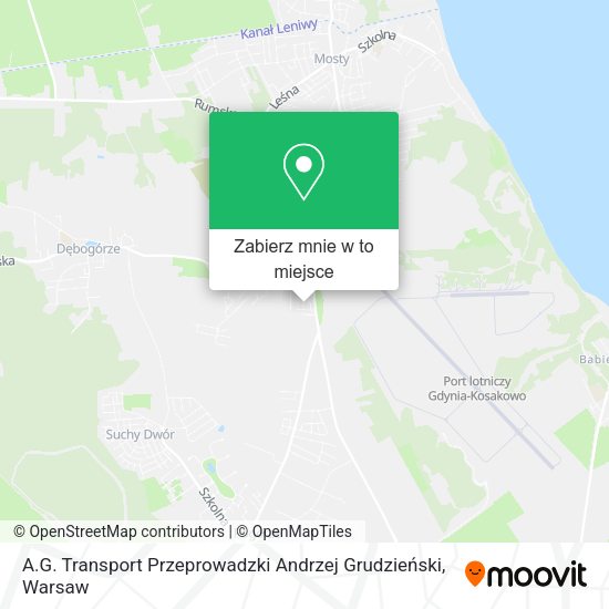 Mapa A.G. Transport Przeprowadzki Andrzej Grudzieński