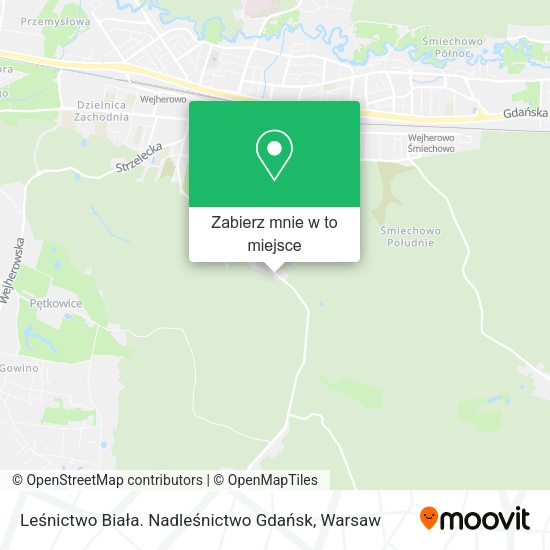 Mapa Leśnictwo Biała. Nadleśnictwo Gdańsk