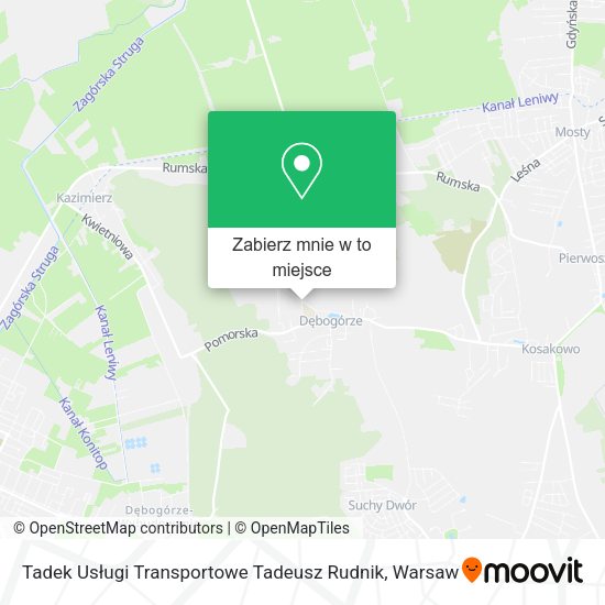 Mapa Tadek Usługi Transportowe Tadeusz Rudnik