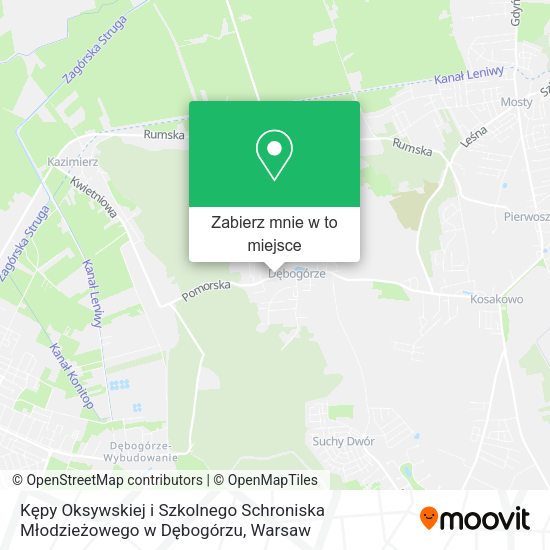 Mapa Kępy Oksywskiej i Szkolnego Schroniska Młodzieżowego w Dębogórzu