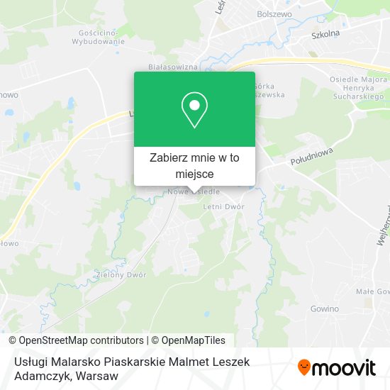 Mapa Usługi Malarsko Piaskarskie Malmet Leszek Adamczyk