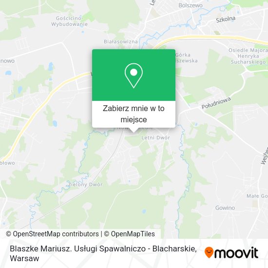 Mapa Blaszke Mariusz. Usługi Spawalniczo - Blacharskie